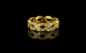 18ct Gold And Diamond Wedding Band Set with 63 milgrain set round modern brilliant cut diamonds,