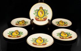 A Collection of 6 Round Dishes Marked Mal.Y.Pense with the back stamp of Corby June 1961. All in