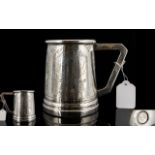 A White Metal Heavy Gauge Silvered Tankard With Egyptian silver coin to base and engraved