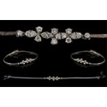 18ct White Gold Attractive Diamond Set Bracelet of Elegant Form.