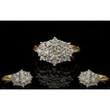 Ladies - Attractive 18ct Gold Princes Cut and Brilliant Cut Diamond Dress Ring.