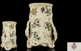 Royal Worcester Handpainted Porcelain Spill Vase - hand painted, naturalistic.