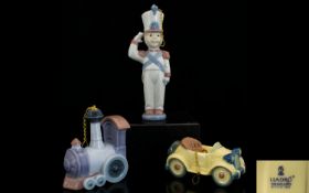 A Small Collection of Retired Lladro Porcelain Small Figures (3) in total. 1. Lladro soldier 0345,