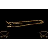 Antique Period Nice Quality 9ct Gold Albert Chain Comprising T-bar fastening,