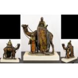 Austrian In The Manner Of Franz Bergman Cold Painted Spelter Novelty Figural Table Lighter.