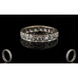 18ct White Gold Attractive Diamond Set - Full Eternity Ring. The round brilliant cut diamonds of