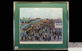 Tom Dodson 1910 - 1991 Signed and Ltd Edition Colour Lithograph - Title ' The Fairground ' Only 500