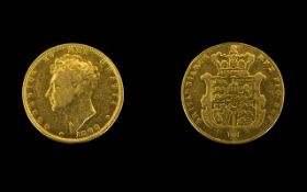 1825 George IIII Full Sovereign Please see accompanying image for grading