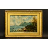 Attributed to Alfred Dawson Oil on canvas A coastal landscape in calm conditions signed with