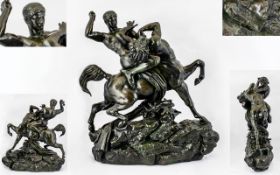Antoine-Louis Barye (French 1796-1875) Bronze - 'Thésée combattant le Centaure Biénor -Theseus