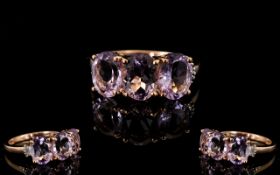 Rose de France Amethyst Trilogy Ring,