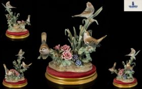 Lladro Porcelain Superb Quality Bird Group Sculpture - Title ' Bird Trio ' Model No 1369,