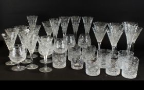 A Good Collection Of Modern Cut Crystal Drinking Glasses Marked Stuart, to include nine tumblers,