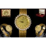 Rolex - Ladies Superb 18ct Gold Diamond Set Cocktail Watch From The 1970's Period.