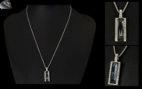 Stephen Webster Crystal Haze 18ct White Gold Diamond And Hematite Set Pendant And Chain Fully