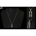 Stephen Webster Crystal Haze 18ct White Gold Diamond And Hematite Set Pendant And Chain Fully
