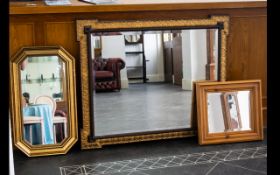 Late 19th / Early 20th Century Neoclassical Framed Mirror Comprising bevelled glass, wood framed