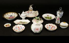 A Small Mixed Lot Of Modern Porcelain To include Coalport pin dish, Hammersley candle stick,