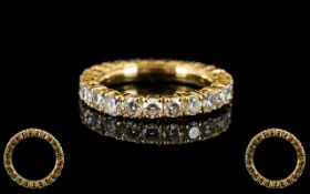 18ct Gold And Diamond Full Eternity Ring Estimated diamond weight 2.20cts, white VS stones, ring