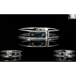 Stephen Webster Crystal Haze 18ct White Gold Diamond And Hematite Set Bangle Fully hallmarked,