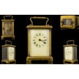 English - Small Brass Carriage Clock wit