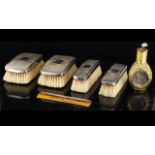 Antique Silver Travel Brush Set Housed i