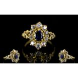 18ct Gold Sapphire And Diamond Cluster R