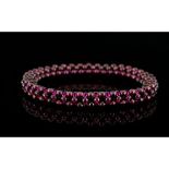 Rhodolite Garnet Multi-Row Bead Bracelet