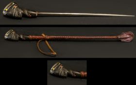 African Riding Crop With Concealed Dagg