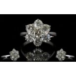 18ct White Gold 7 Stone Diamond Set Clus