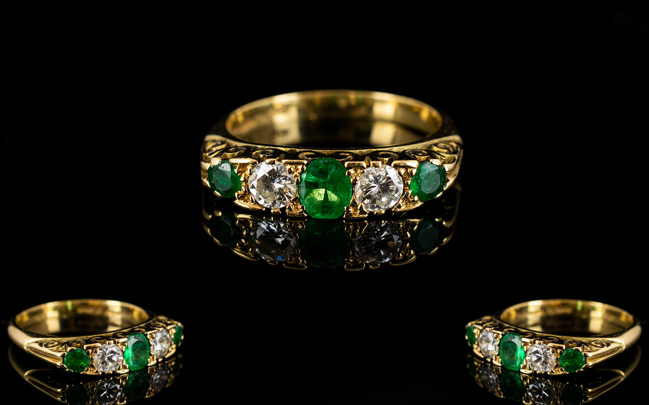 18ct Emerald And Diamond Ring Alternatin