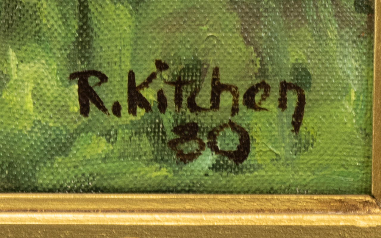 R. Kitchen Untitled Oil On Canvas Depict - Image 2 of 2