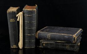 A Collection Of Antique Bibles And Two V