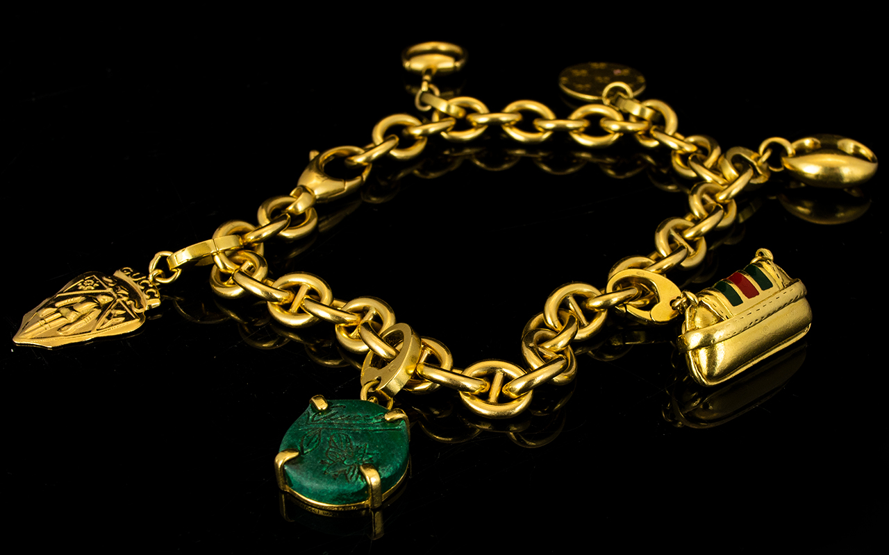 Gucci 18ct Yellow Gold Charm Bracelet Co - Image 3 of 4