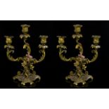 A Pair Of 19th Gilt Bronze French Candle