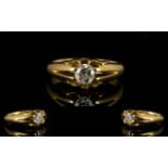 18ct Gold Single Stone Set Diamond Ring.
