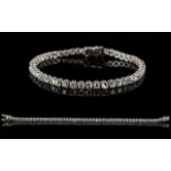 18ct White Gold Diamond Tennis Bracelet,