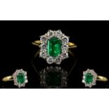 18ct Gold Superb Emerald and Diamond Set