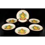 A Collection of 6 Round Dishes Marked Ma