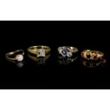 A Collection Of Four 9ct Gold Stone Set