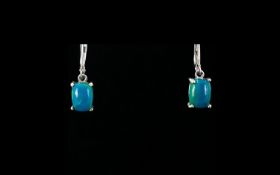 Opalina Pair of Drop Earrings, rare opal