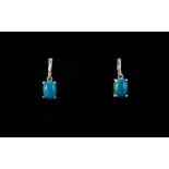 Opalina Pair of Drop Earrings, rare opal