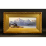 Antique Framed Landscape Print Depicting