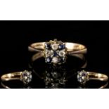 Ladies 9ct Gold Diamond and Sapphire Clu