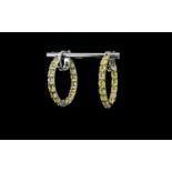 Canary Opal Hoop Earrings, large hoops s