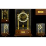 Scot Patent Electric Skeleton Clock Made By John Cartmell. Housed In A Large Beveled Glass