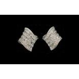 Diamond Lozenge Shape Large Stud Earrings, 1ct,