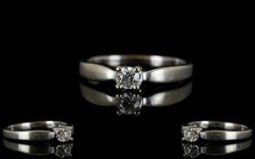 9ct Gold Diamond Single Stone Ring Set with a round modern brilliant cut diamond, fully