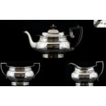 George VI Nice Quality Sterling Silver 3 Piece Tea Service of Solid Construction.