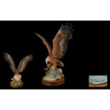 Large Capodimonte Giuseppe Armani 'Sea Eagle' Descending into The Waves Height 19 Inches,